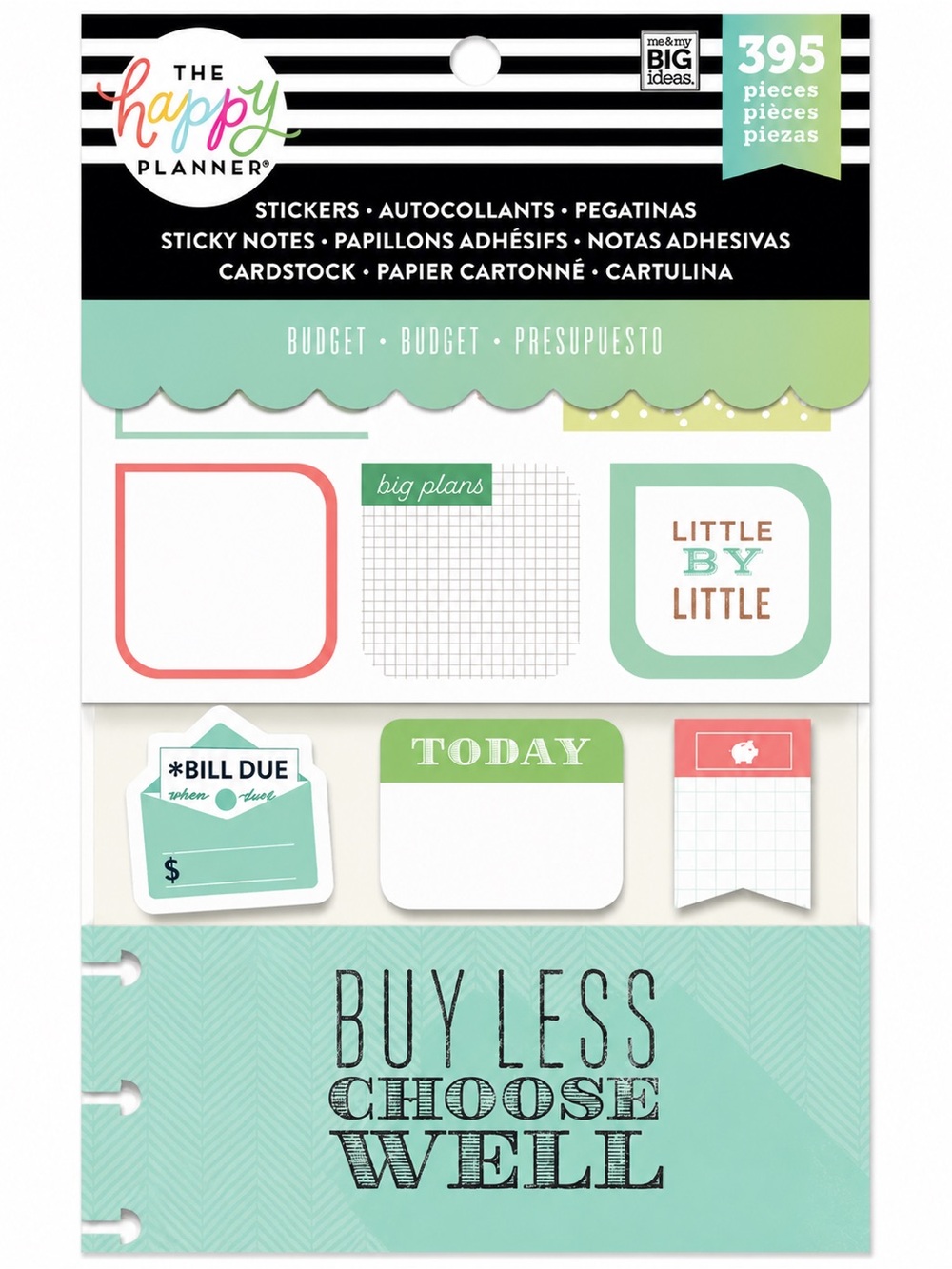The Happy Planner Budget Sticky Notes & Stickers - Mint Green
